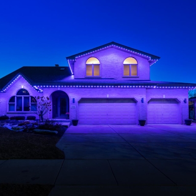 Make your home spooky for Halloween with permanent holiday lighting. Photo